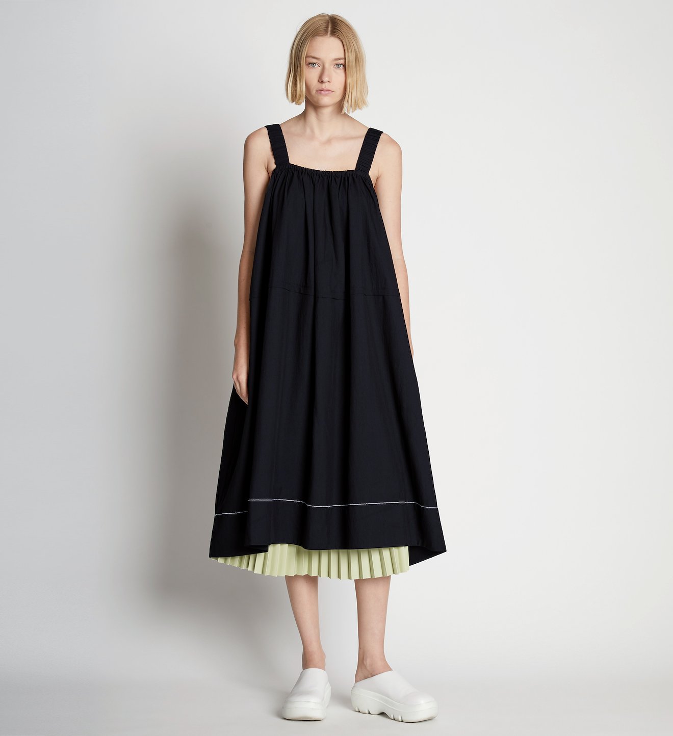 Drapey Suiting Belted Dress