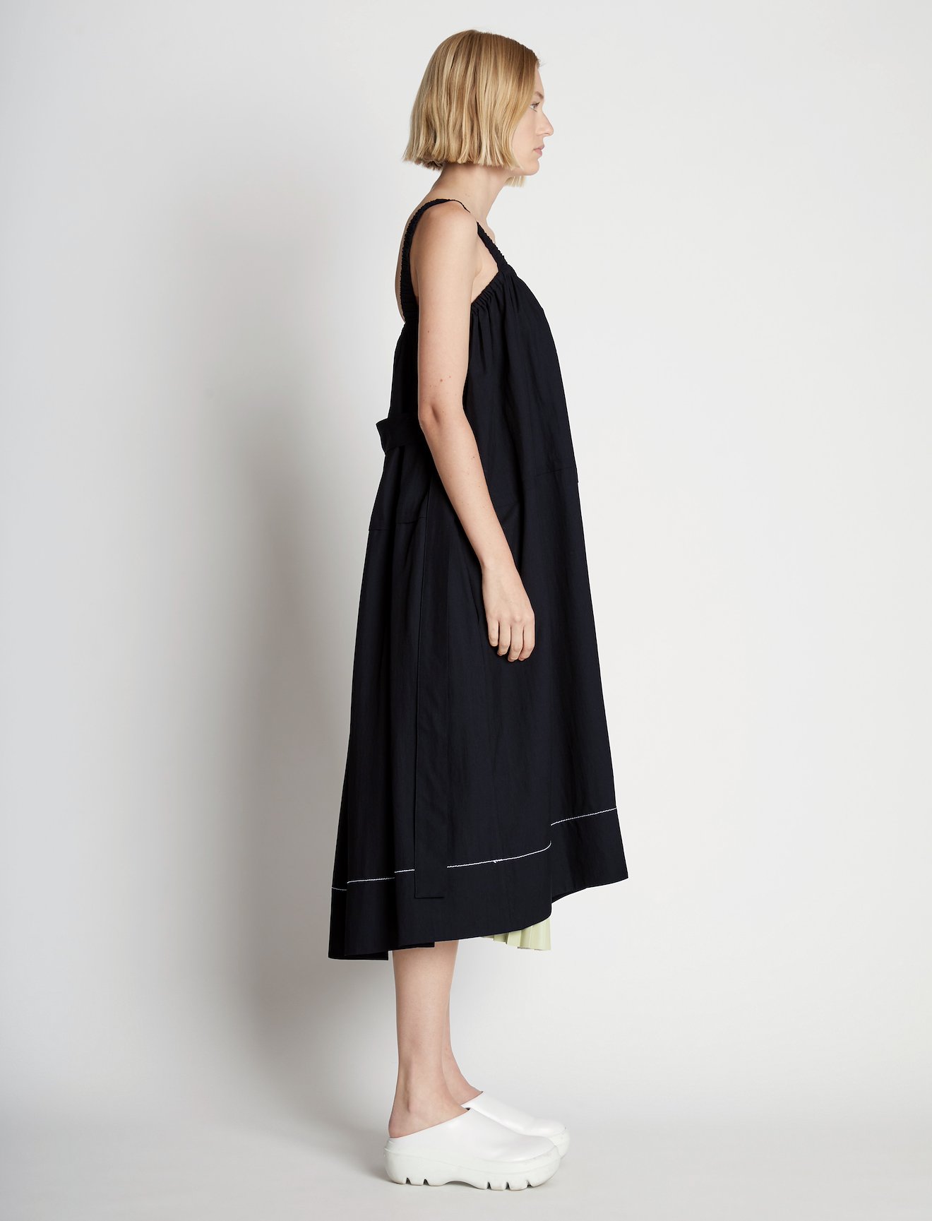 Drapey Suiting Belted Dress #1