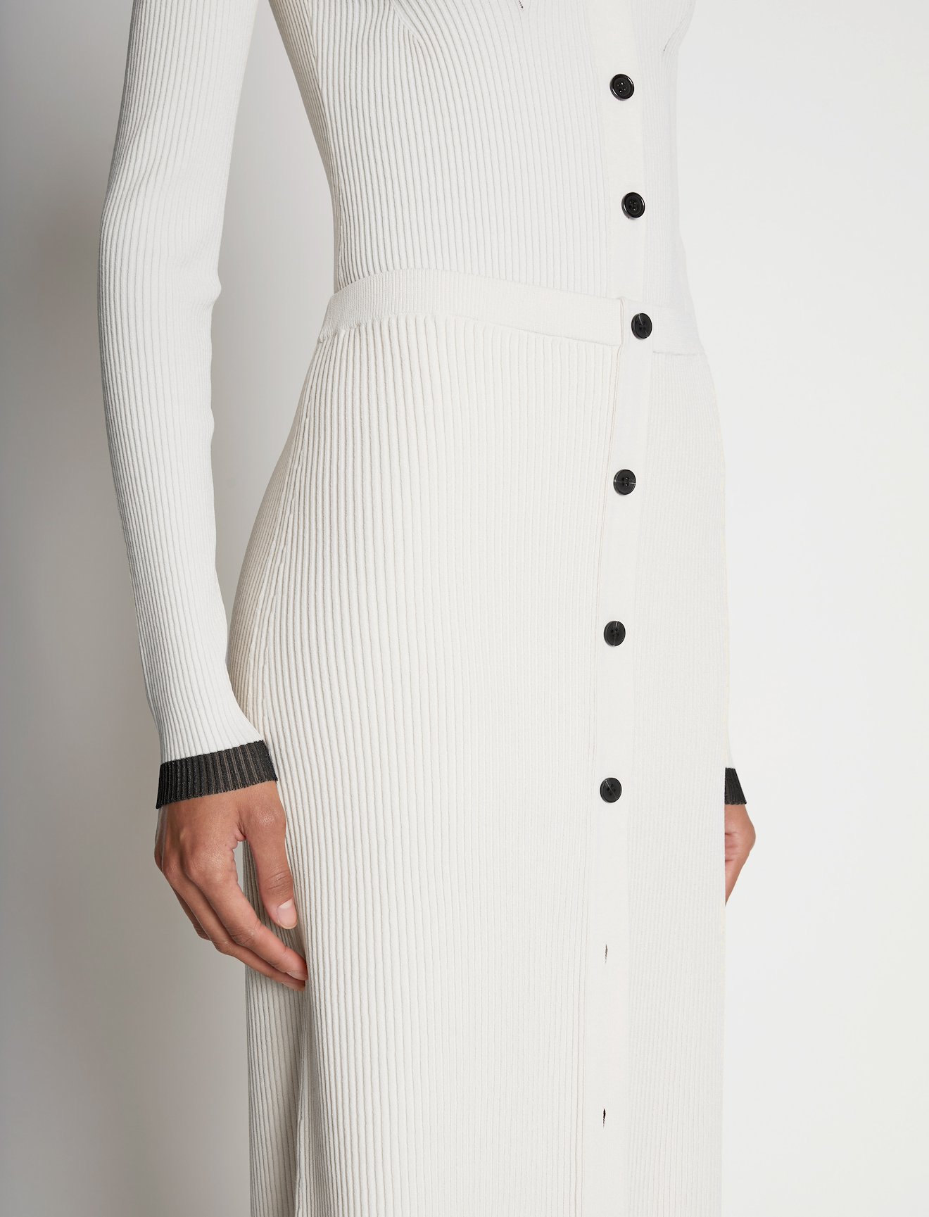 Rib Knit Button Front Skirt #3
