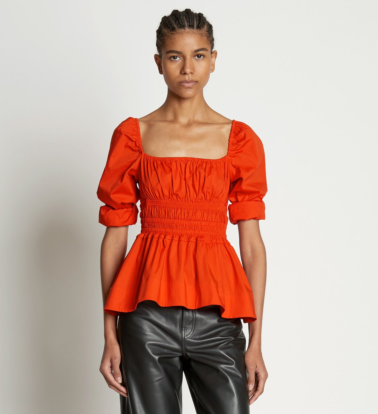 Square Neck Poplin Top