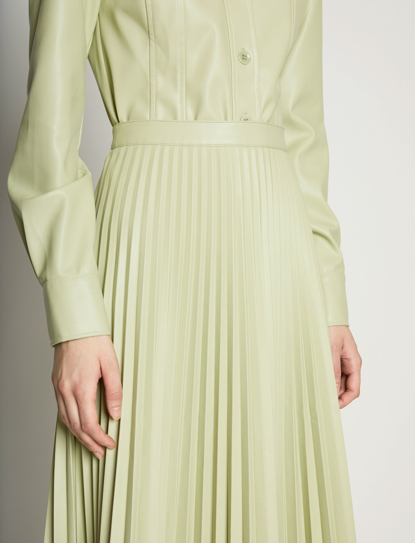 Faux Leather Pleated Skirt #3