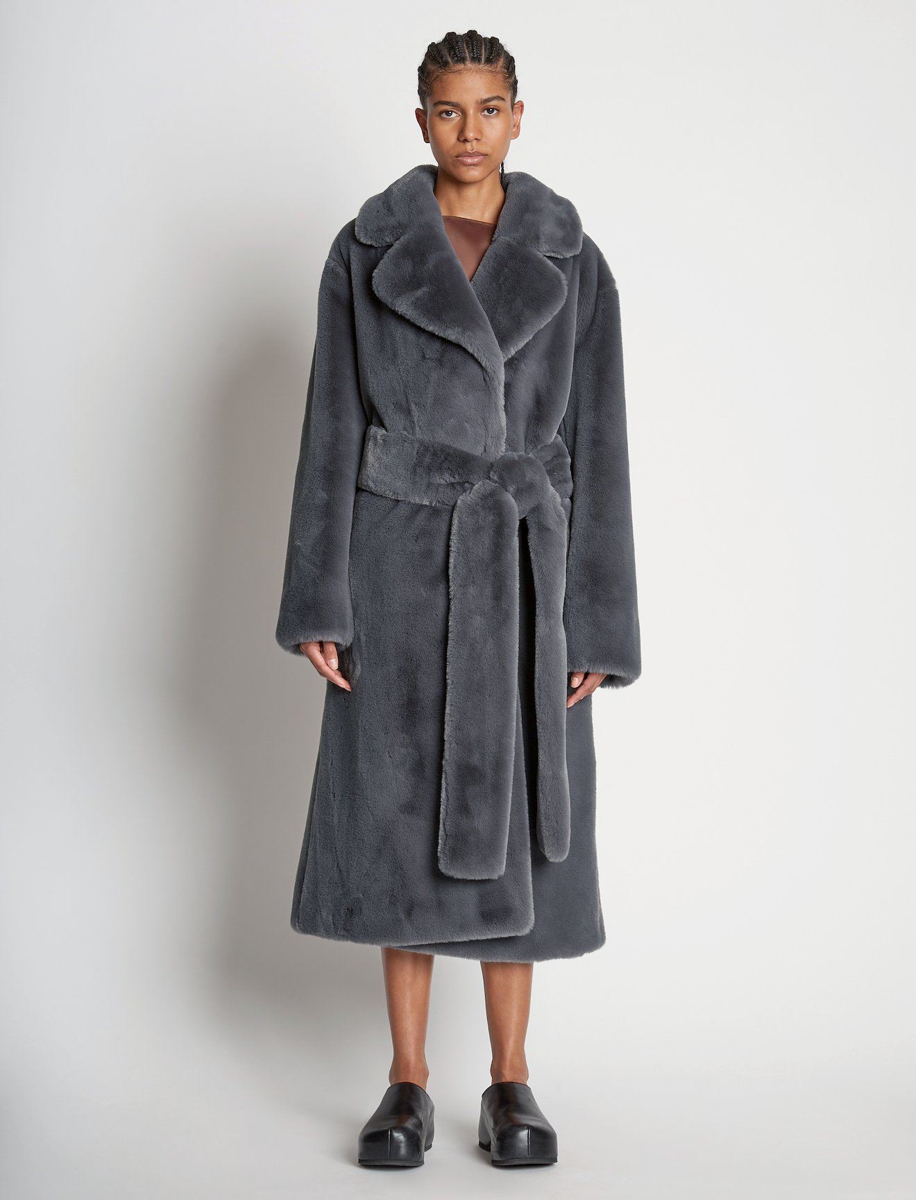 Faux Fur Belted Coat #5