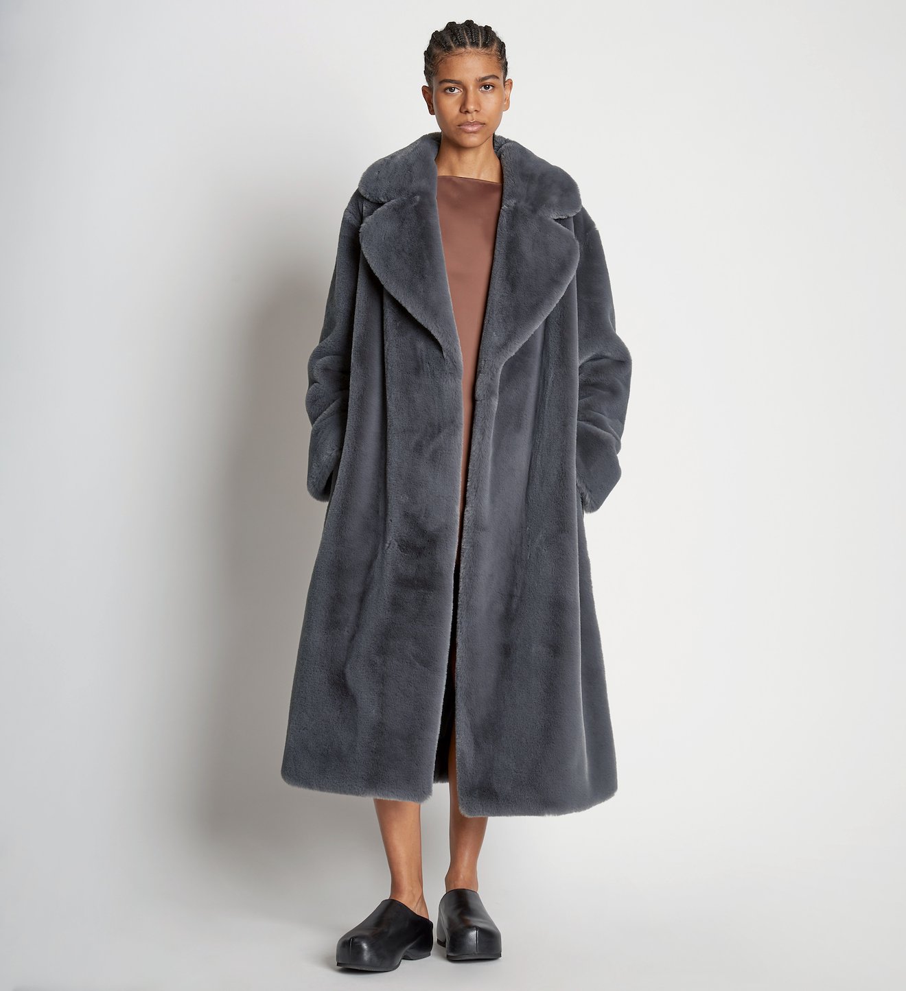Faux Fur Belted Coat