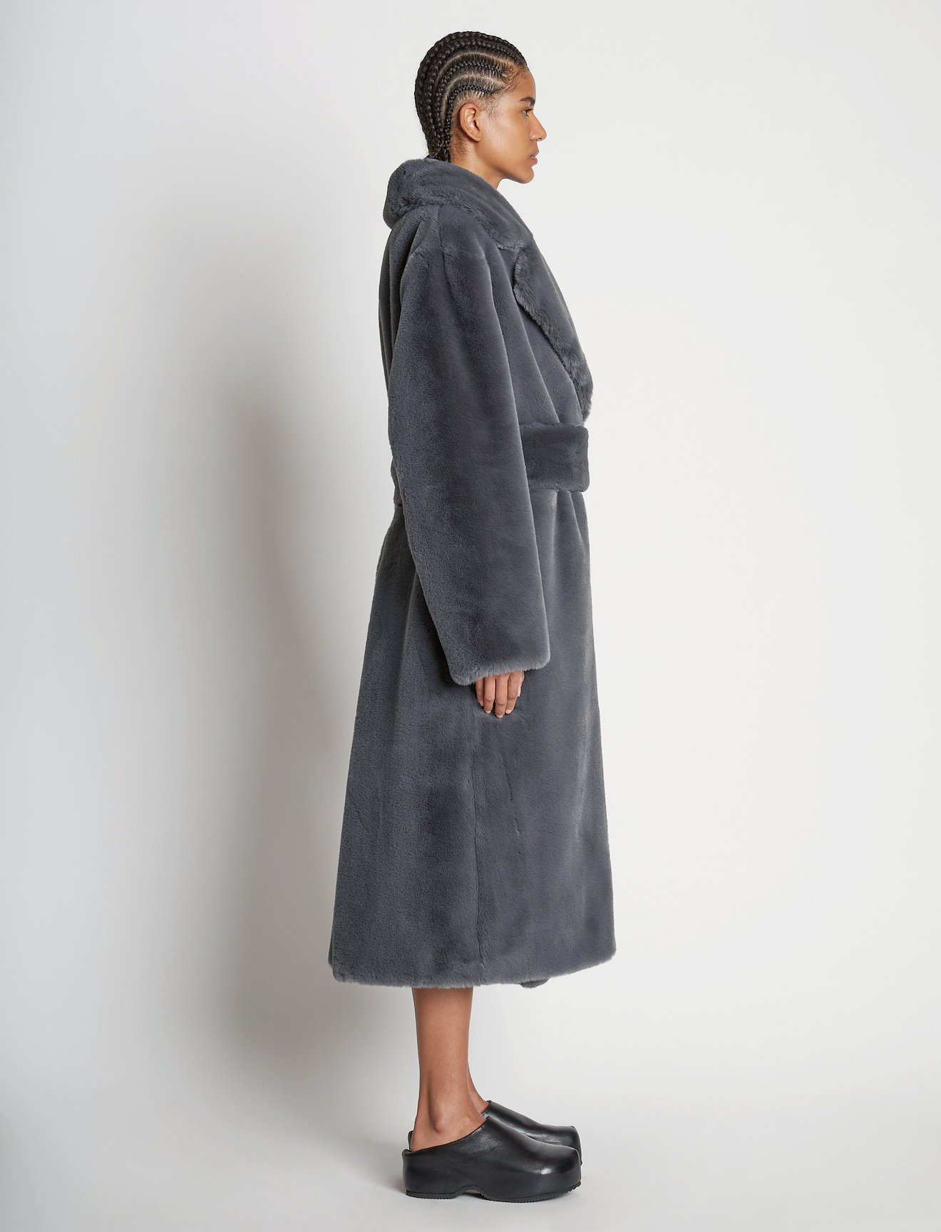 Faux Fur Belted Coat #1