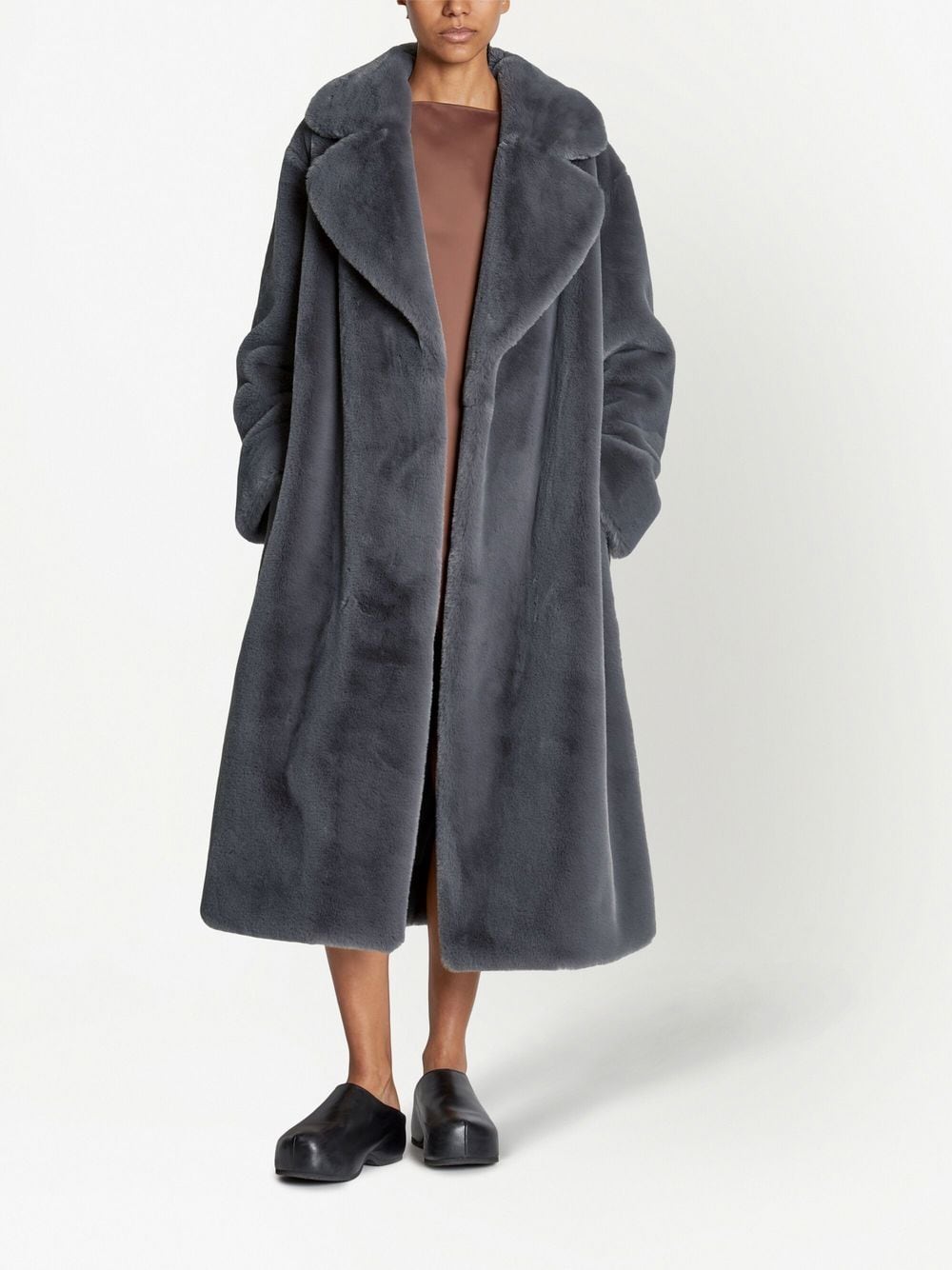 Proenza Schouler White Label faux-fur belted coat - Grijs