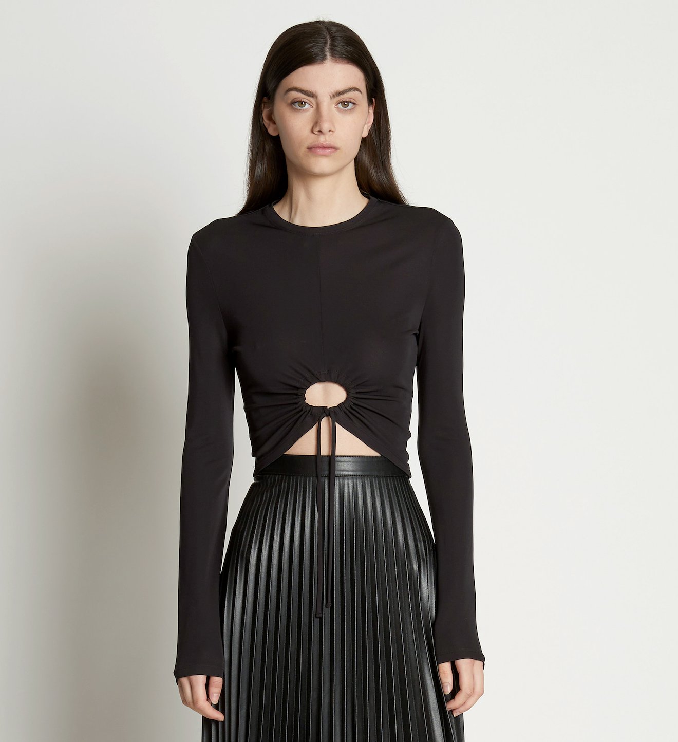 Matte Crepe Drawstring Top