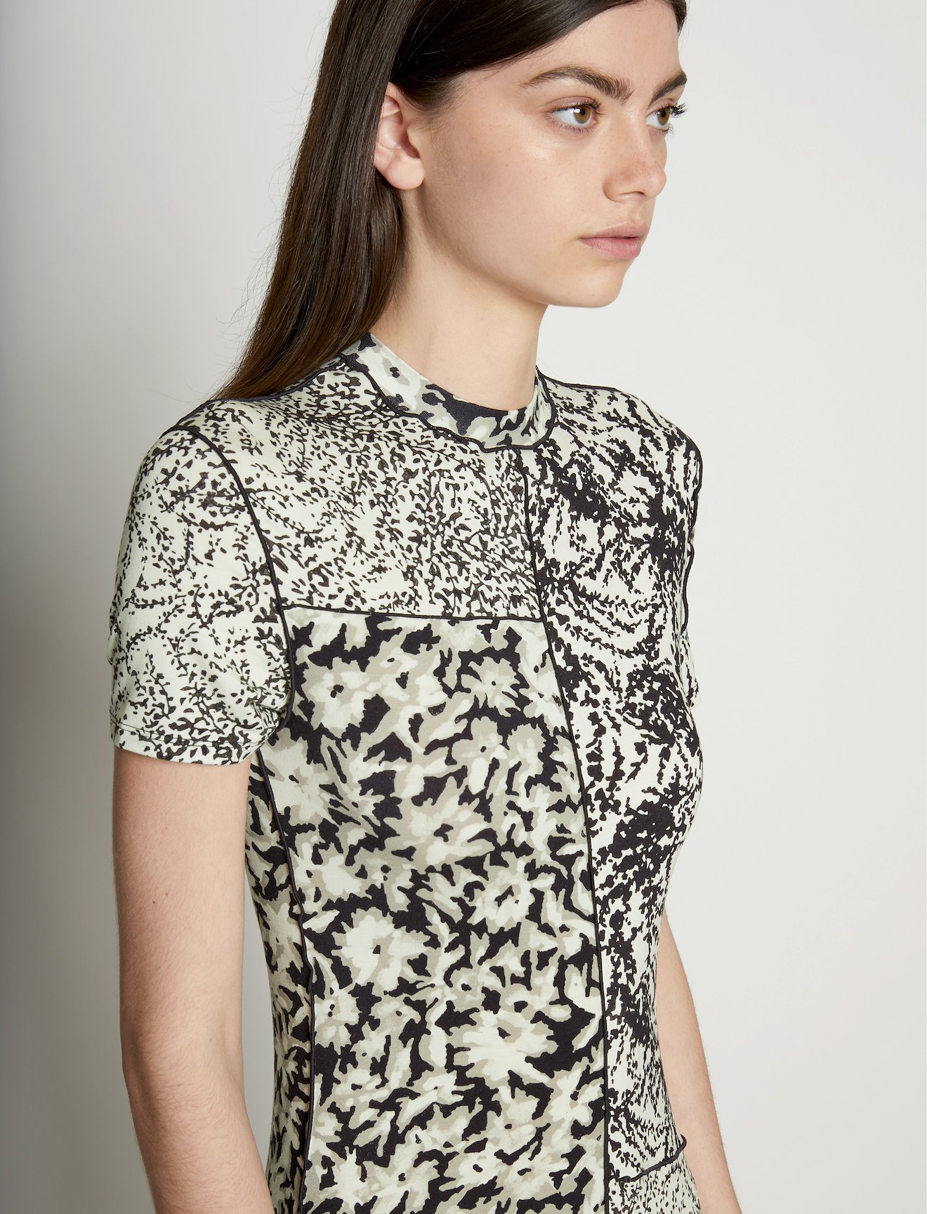 Mixed Floral Short Sleeve Jersey Dress #3