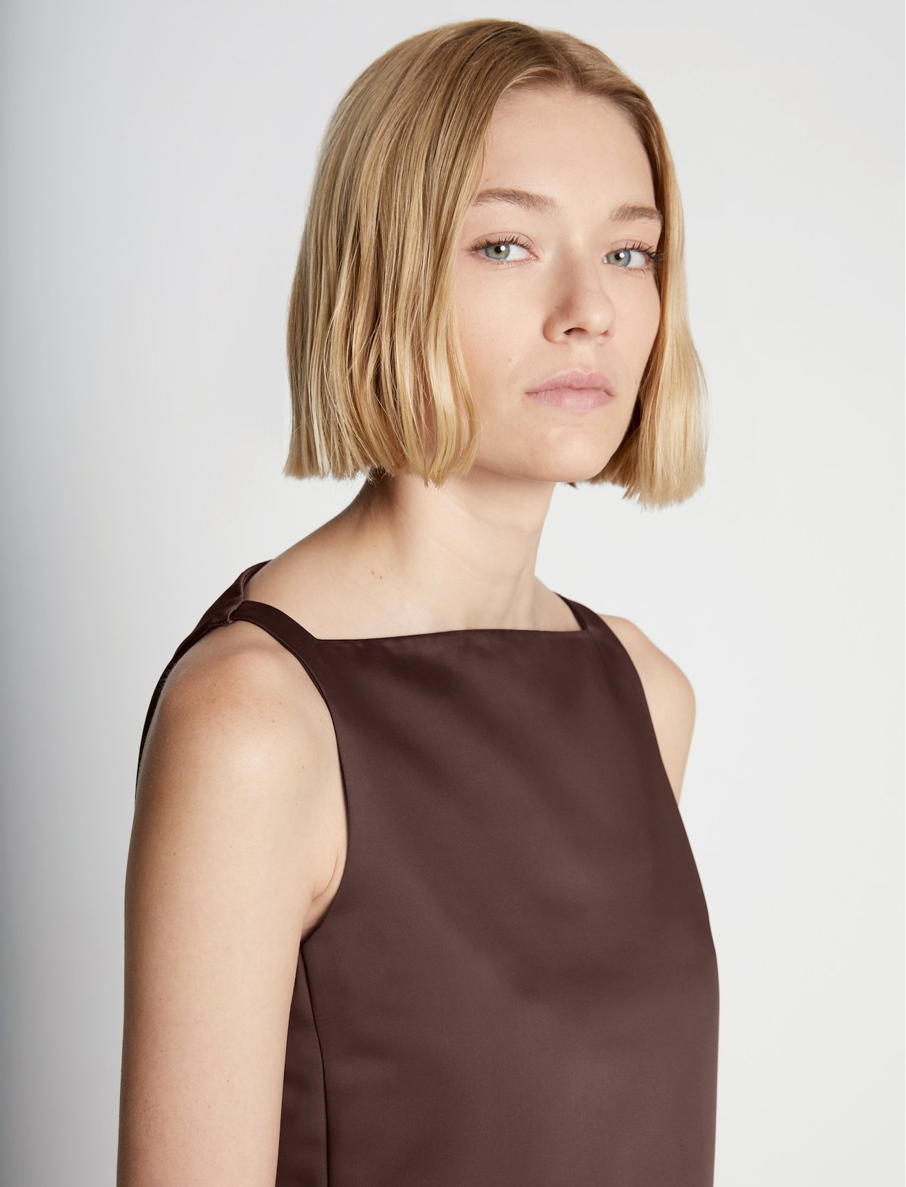 Sleeveless Satin Dress #3