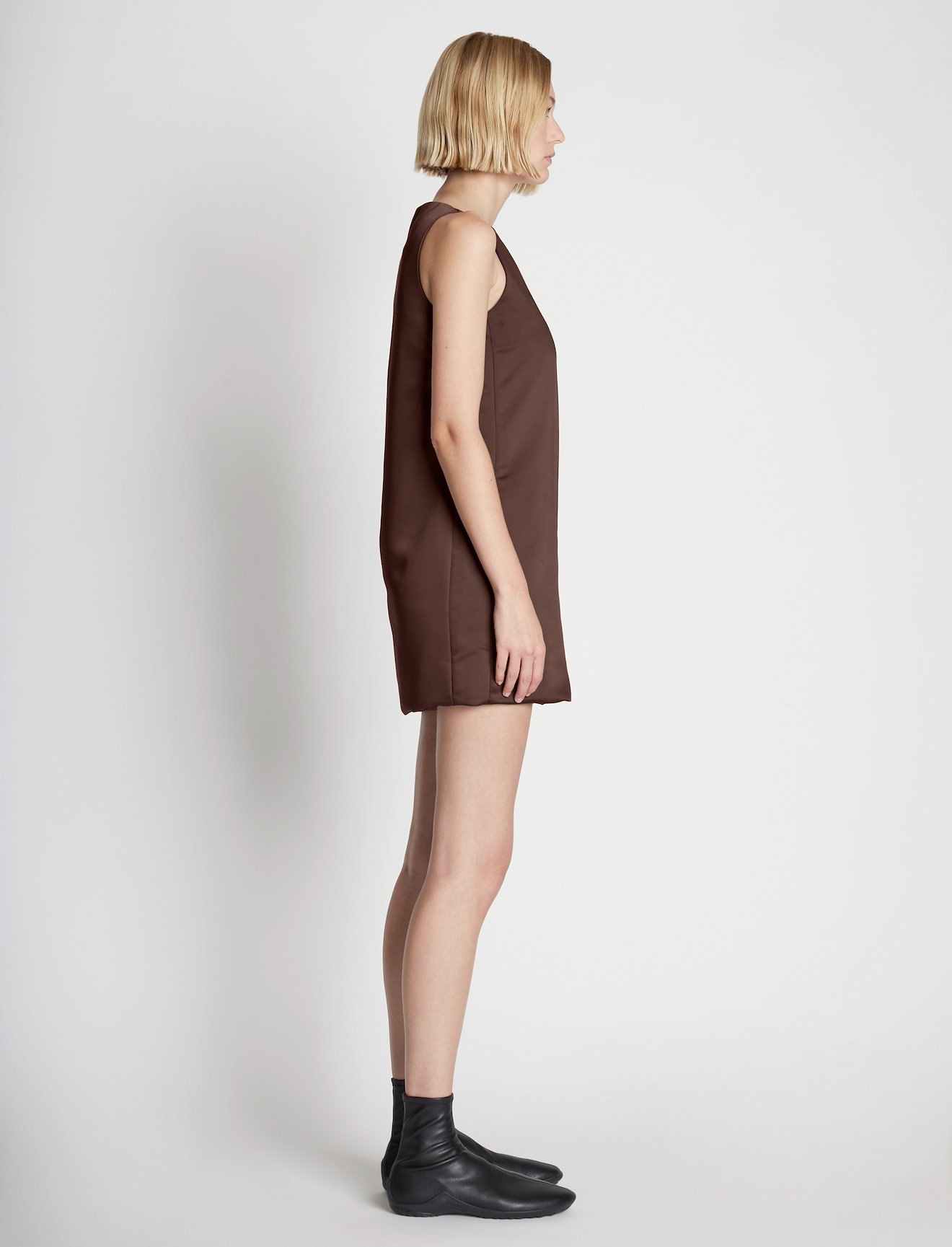 Sleeveless Satin Dress #1