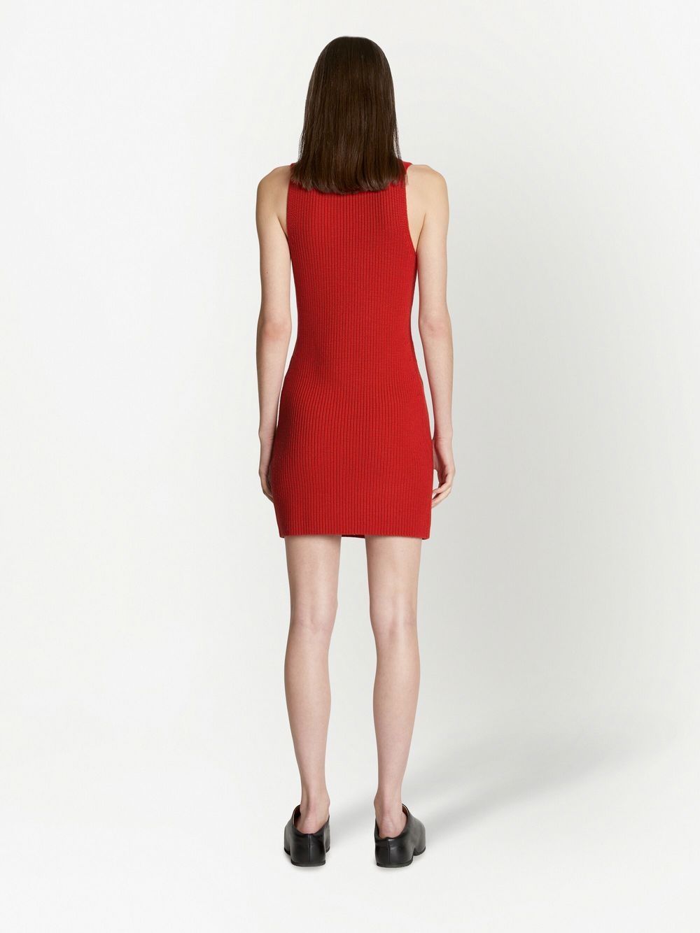 Shop Proenza Schouler White Label Ribbed-knit Mock Neck Dress In Red