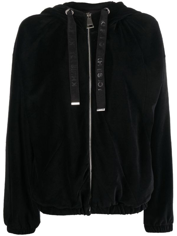 Khrisjoy logo-tape zip-up Hooded Jacket - Farfetch