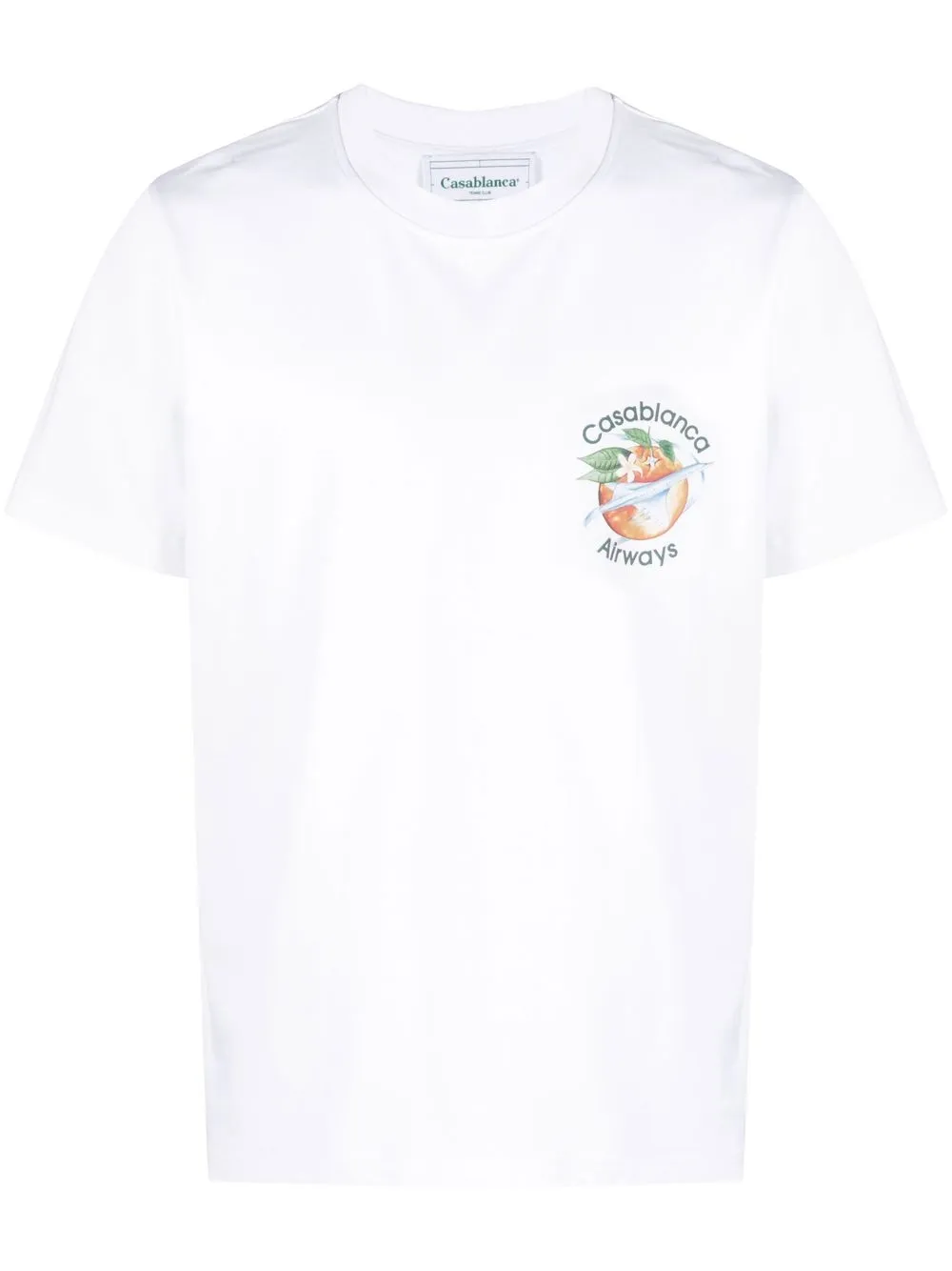 

Casablanca Orbite Autour De L'orange-print short-sleeve T-shirt - White
