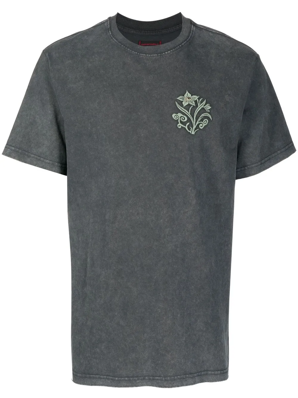 

CLOT floral-embroidered short-sleeve T-shirt - Grey