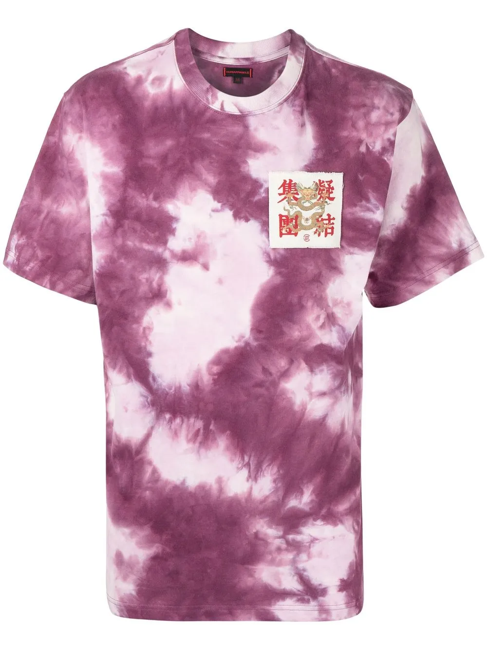 

CLOT playera con parche de dragón y motivo tie-dye - Morado