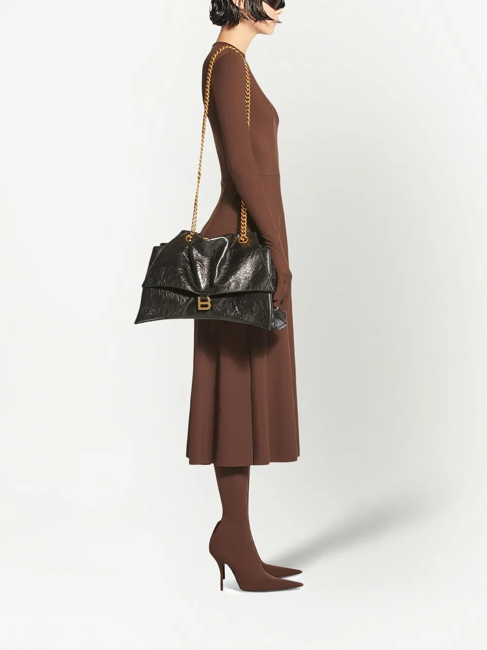 Balenciaga Schoudertas met logoplakkaat - Zwart