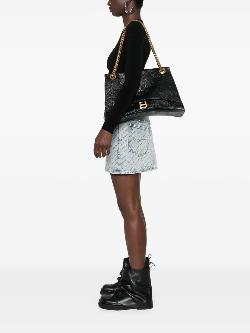 Affordable Balenciaga large Crush leather shoulder bag Women