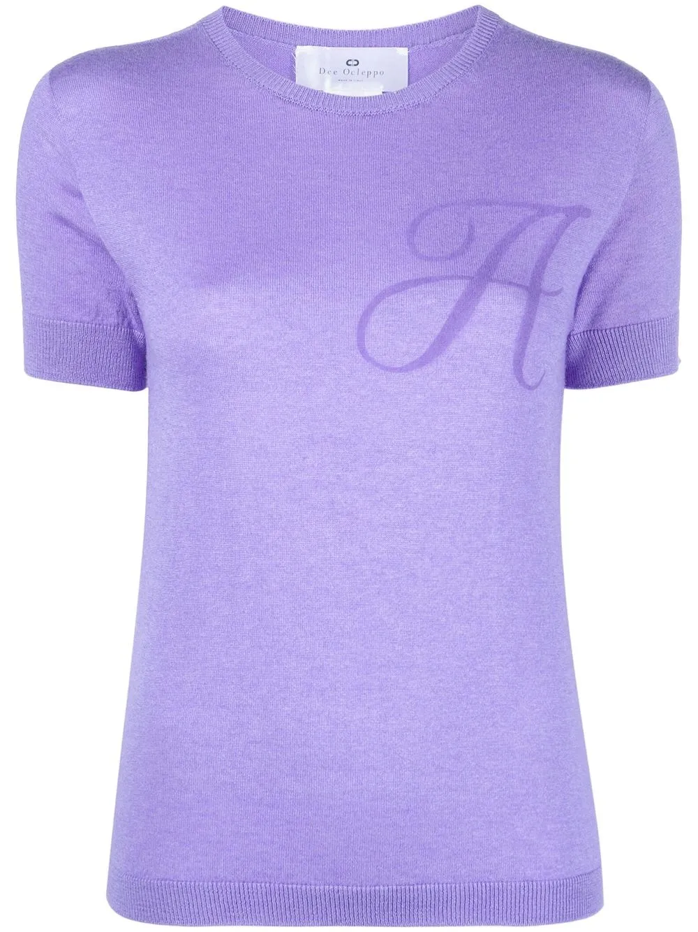 

Dee Ocleppo A initial-print knitted top - Purple