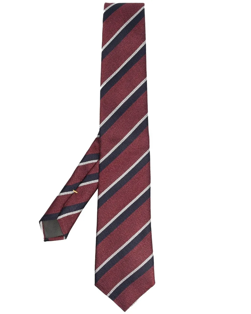 

Canali striped silk tie - Red