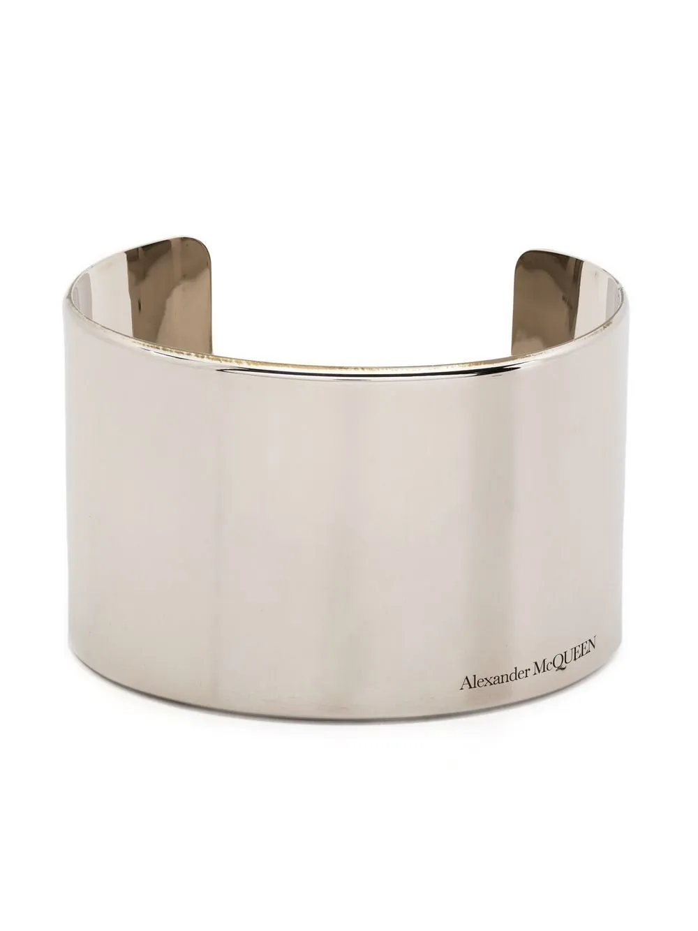 

Alexander McQueen engraved-logo detail arm cuff - Silver