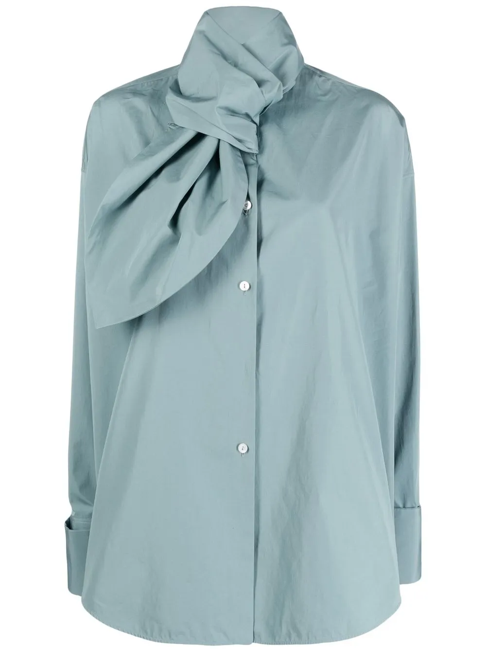 Jil Sander Blouse met sjaaldetail Blauw