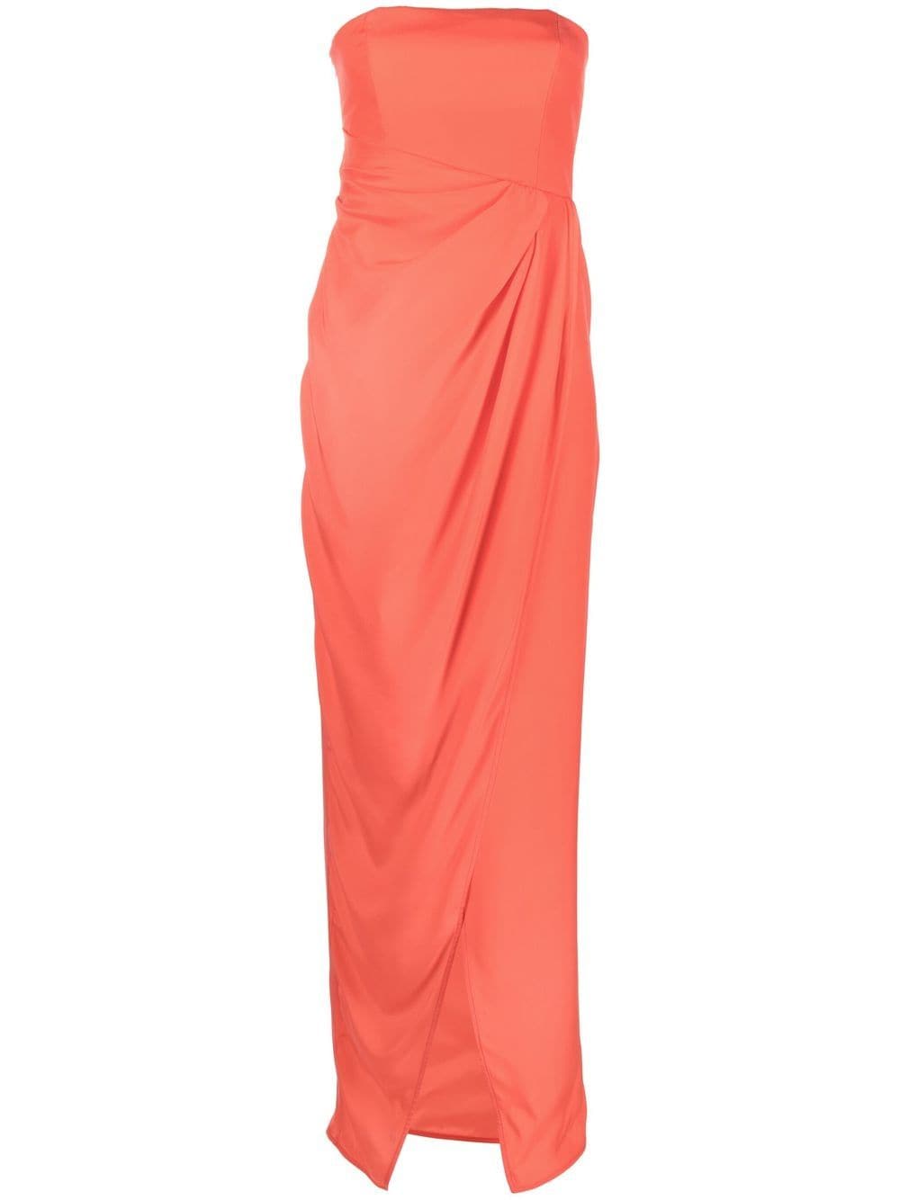 gauge81 robe longue en soie à design sans manches - orange