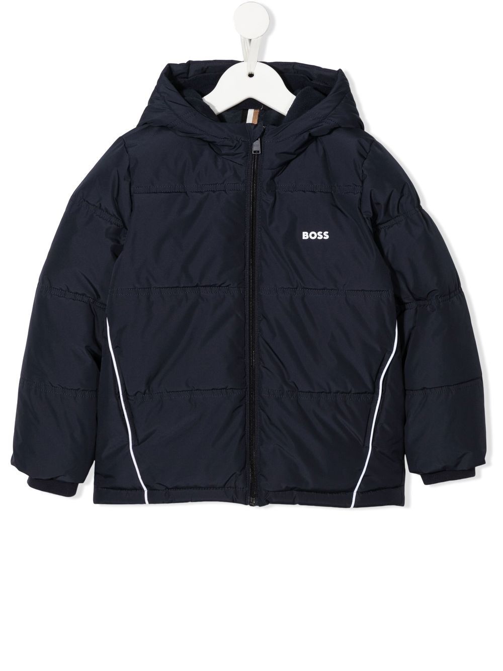 BOSS Kidswear logo-print padded coat - Blue