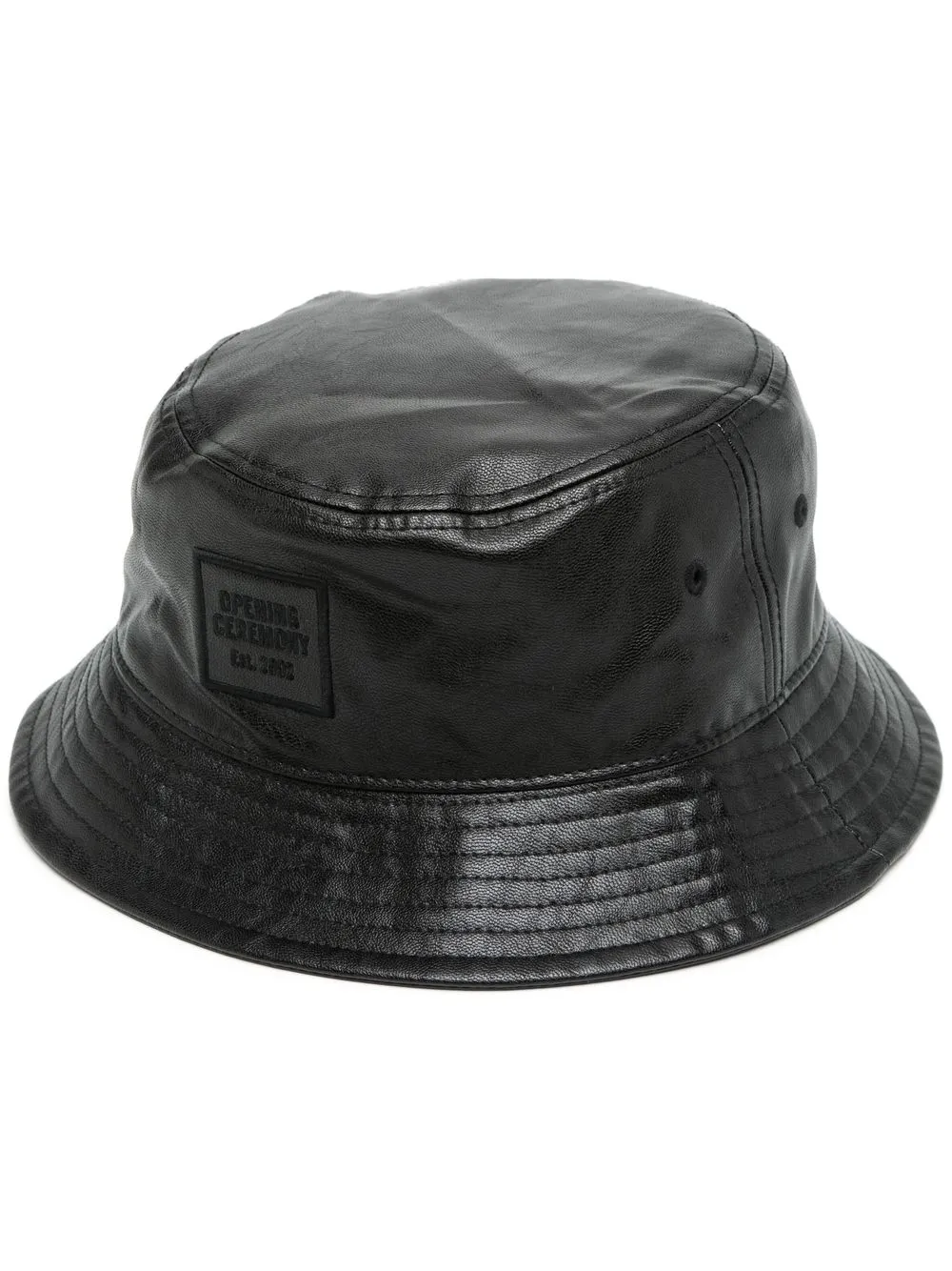 

Opening Ceremony logo patch pebbled bucket hat - Black