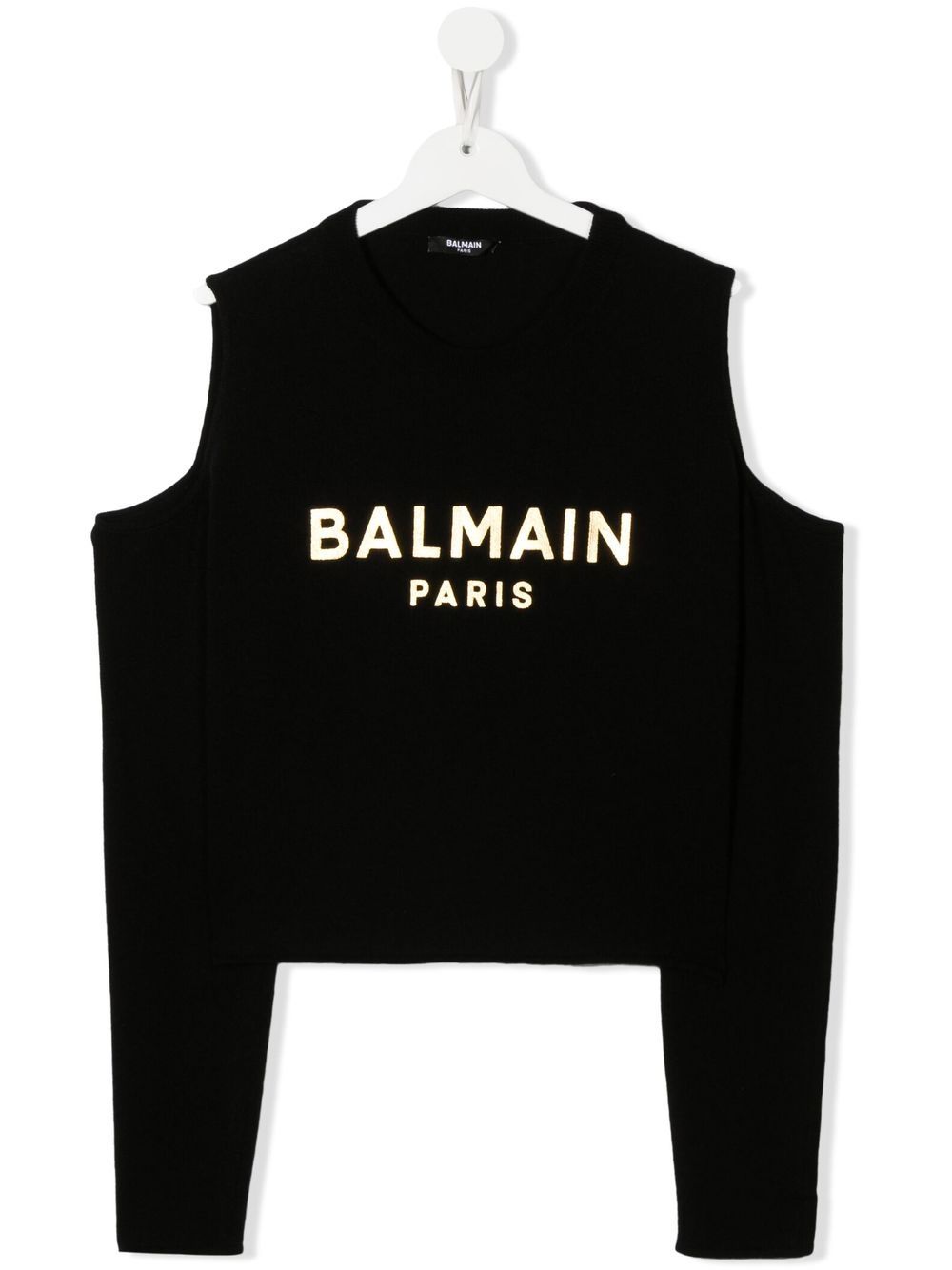 

Balmain Kids sudadera con cuello redondo y logo estampado - Negro