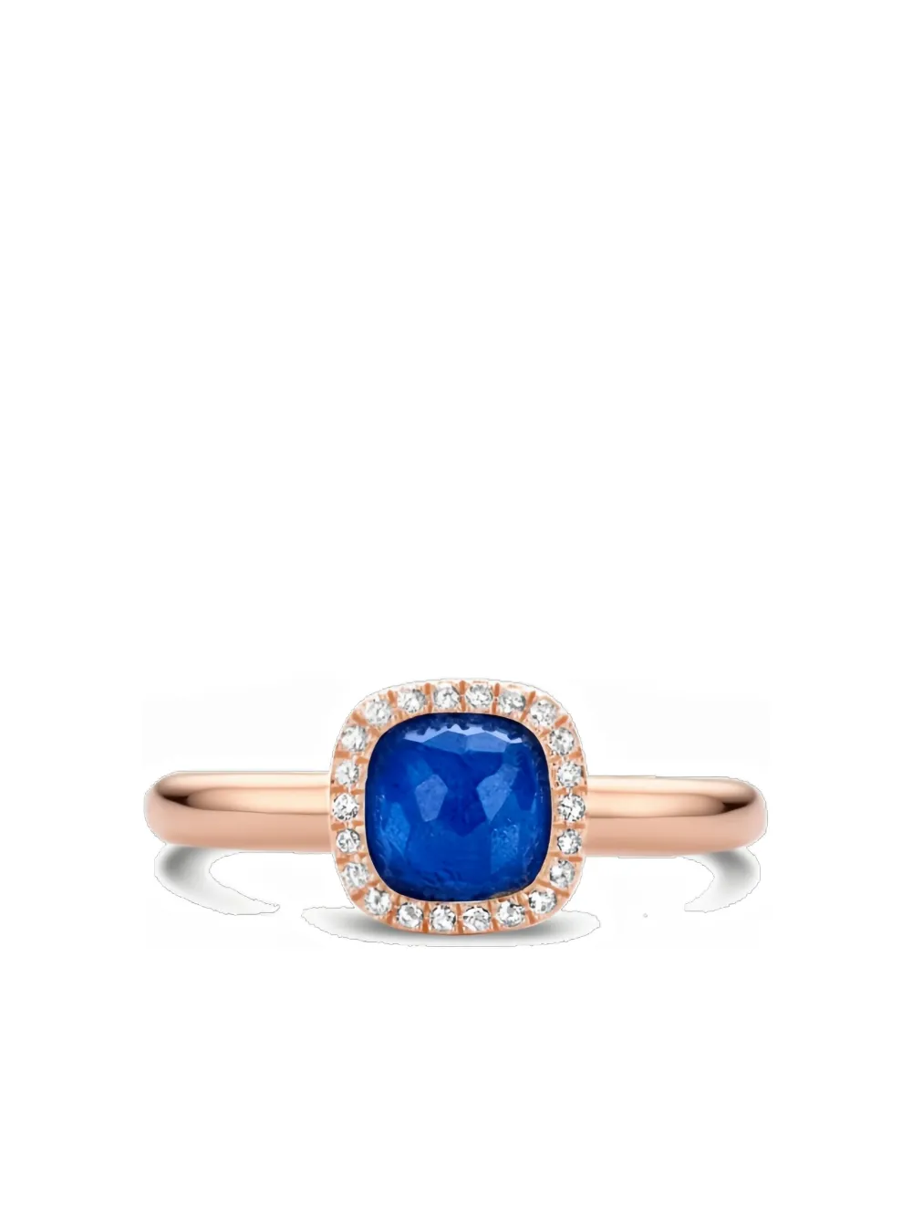 Tirisi 18K rose gold Halo diamond and sapphire ring - Blu