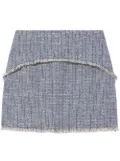 Proenza Schouler White Label frayed-hem tweed mini skirt - Blue