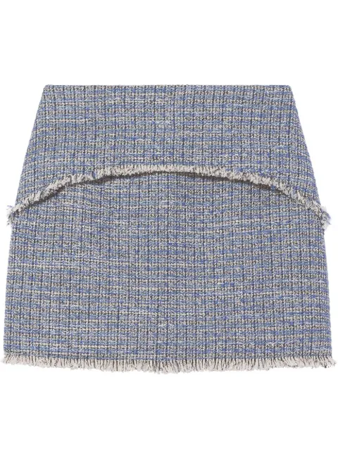 Proenza Schouler White Label frayed-hem tweed mini skirt