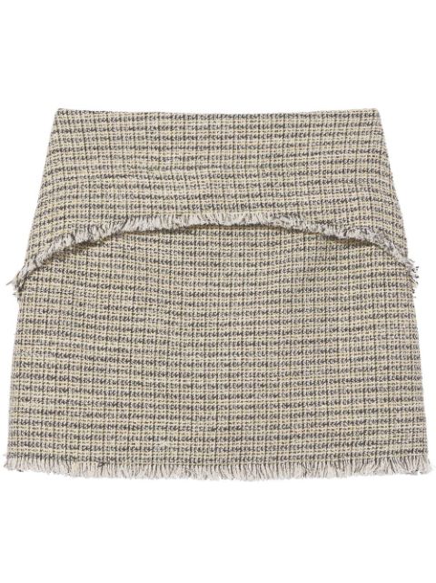 Proenza Schouler White Label frayed-hem tweed mini skirt Women