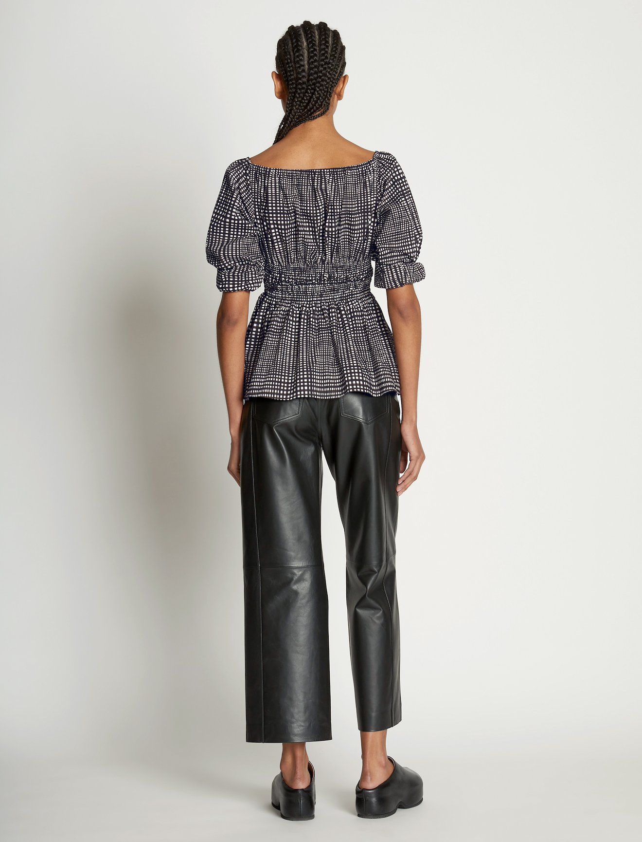 Grid Poplin Square Neck Top #3