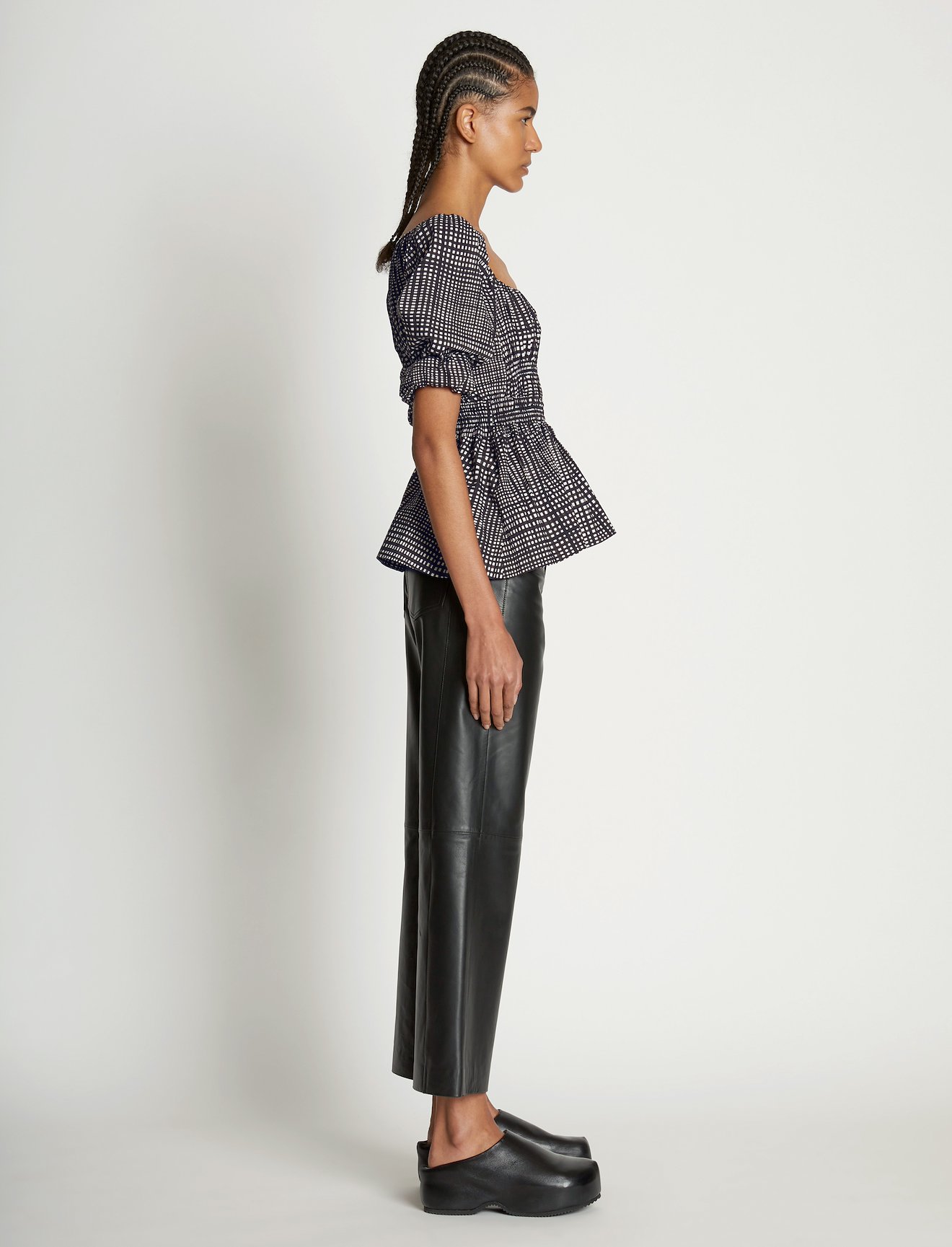 Grid Poplin Square Neck Top #2