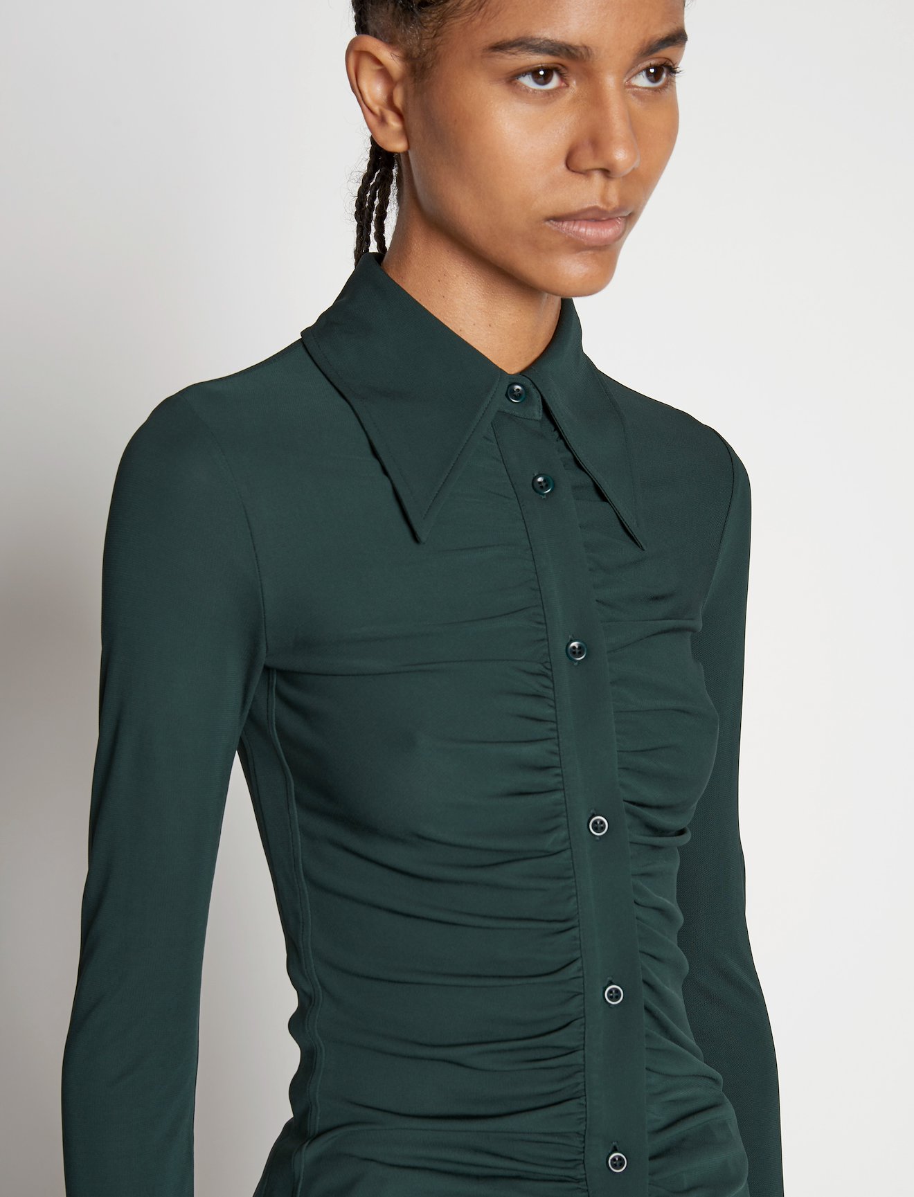 Matte Crepe Button Down #4