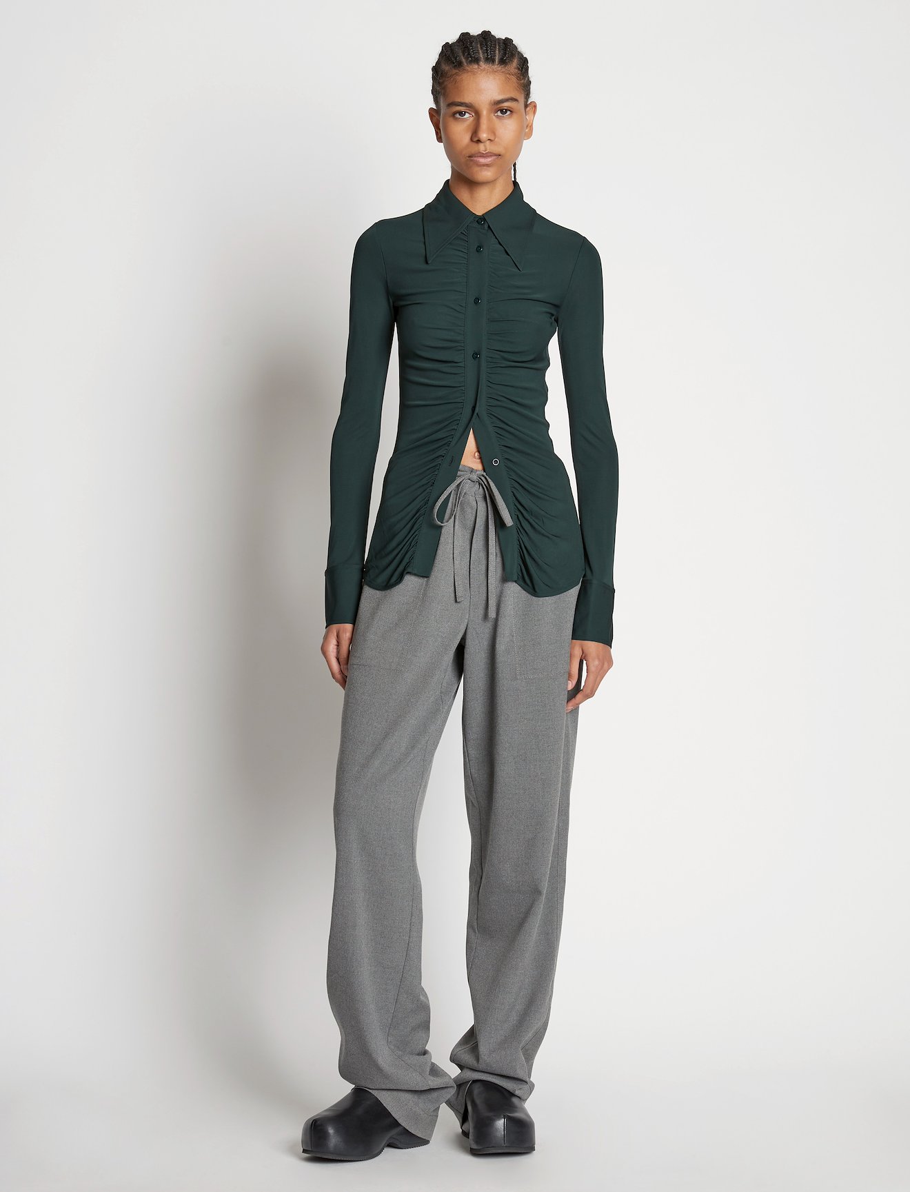 Matte Crepe Button Down #1