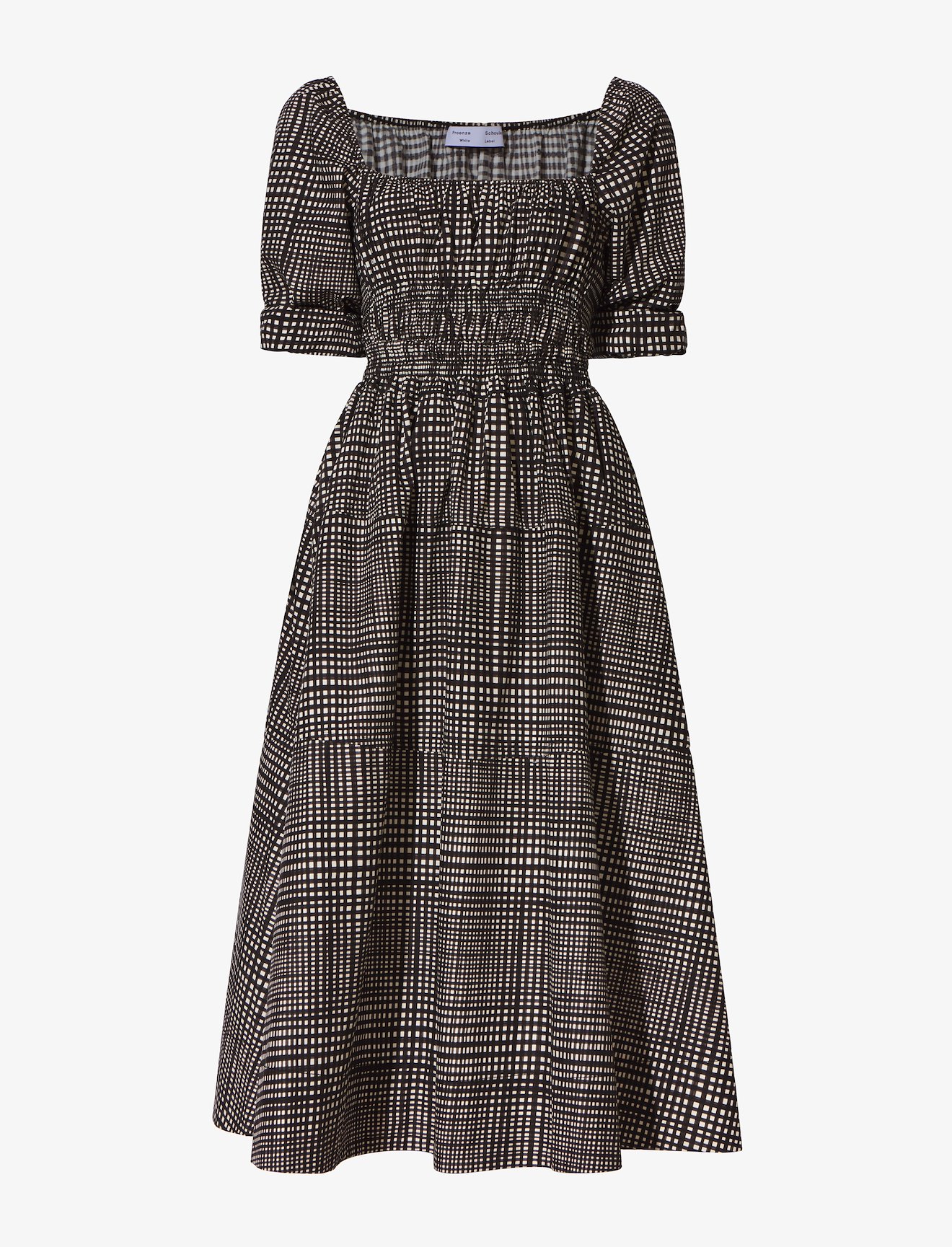 Grid Poplin Square Neck Dress #4