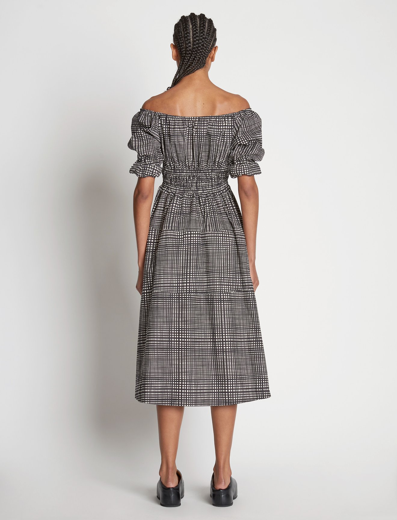 Grid Poplin Square Neck Dress #2