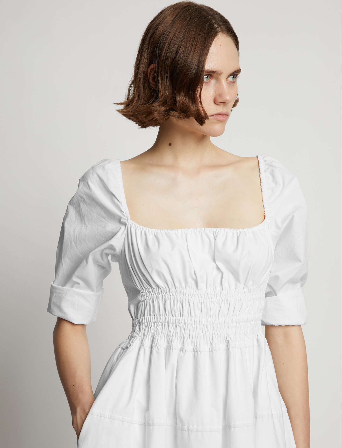 Square Neck Poplin Dress #6