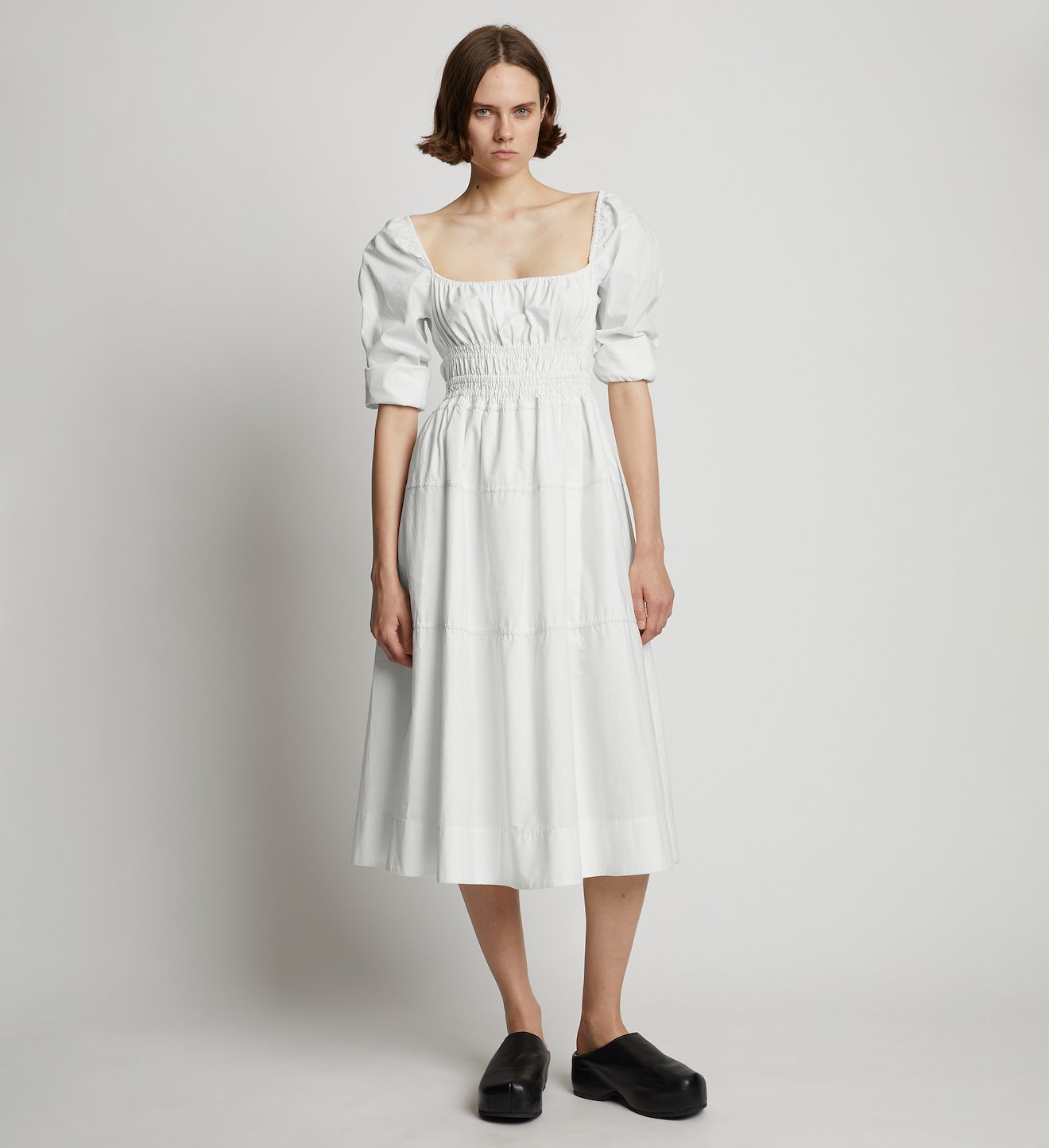 Square Neck Poplin Dress #1