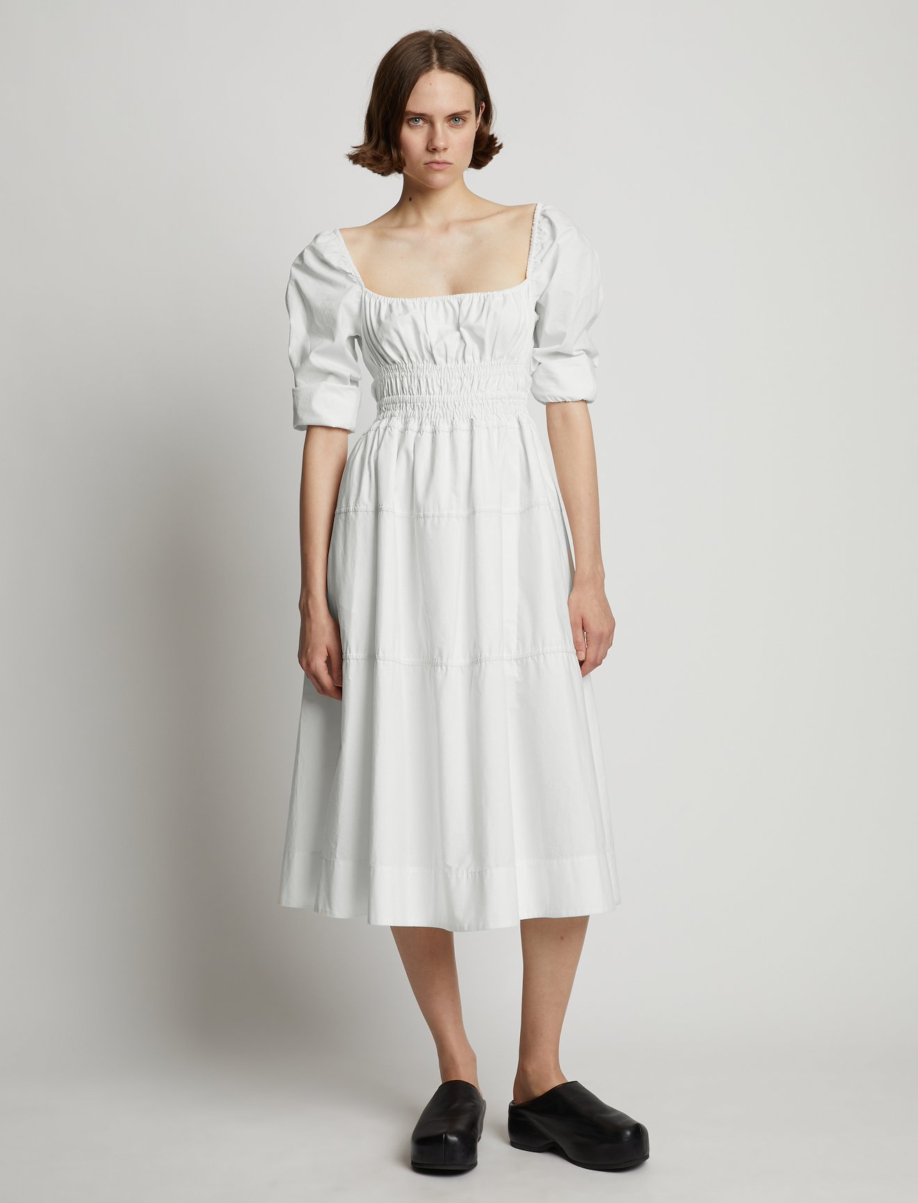Square Neck Poplin Dress