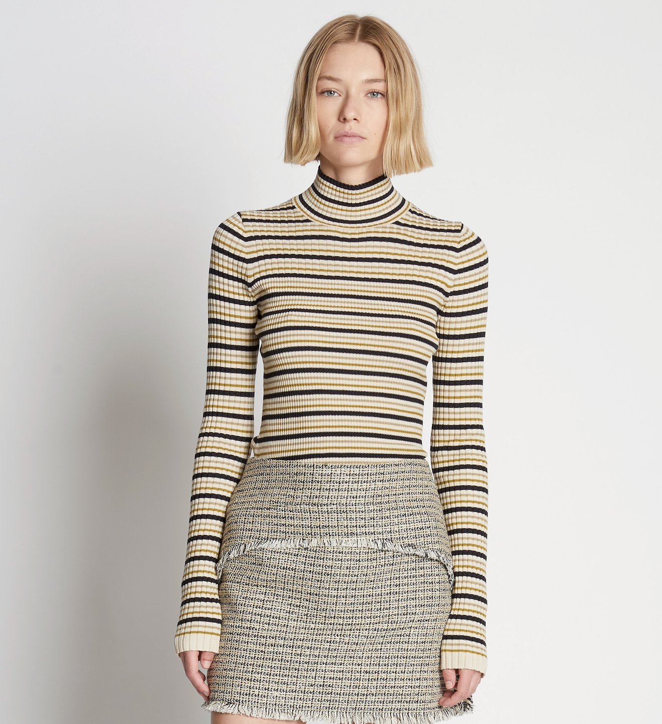 Stripe Knit Turtleneck