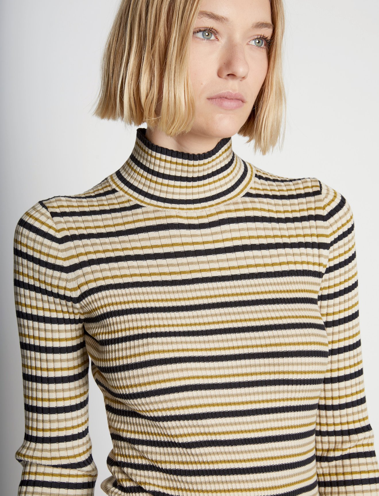 Stripe Knit Turtleneck #4