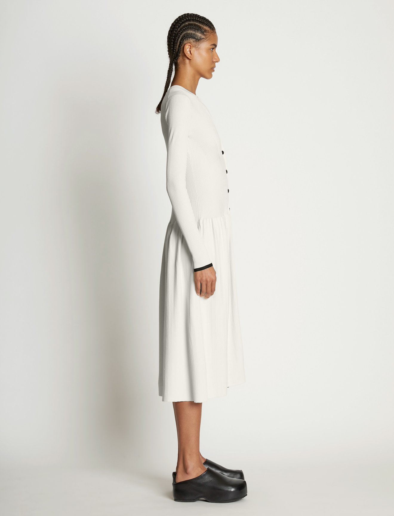 Rib Knit Button Front Dress #1