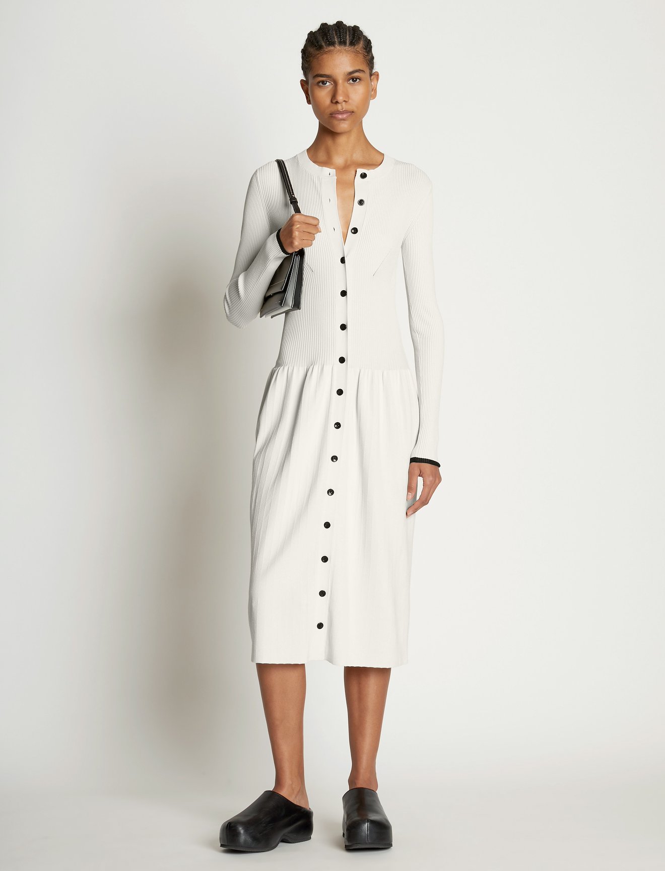 Rib Knit Button Front Dress