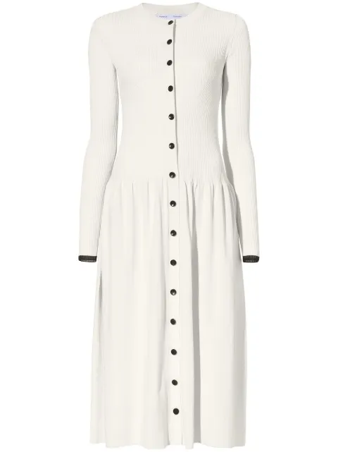 Proenza Schouler White Label vestido tejido de canalé con botones