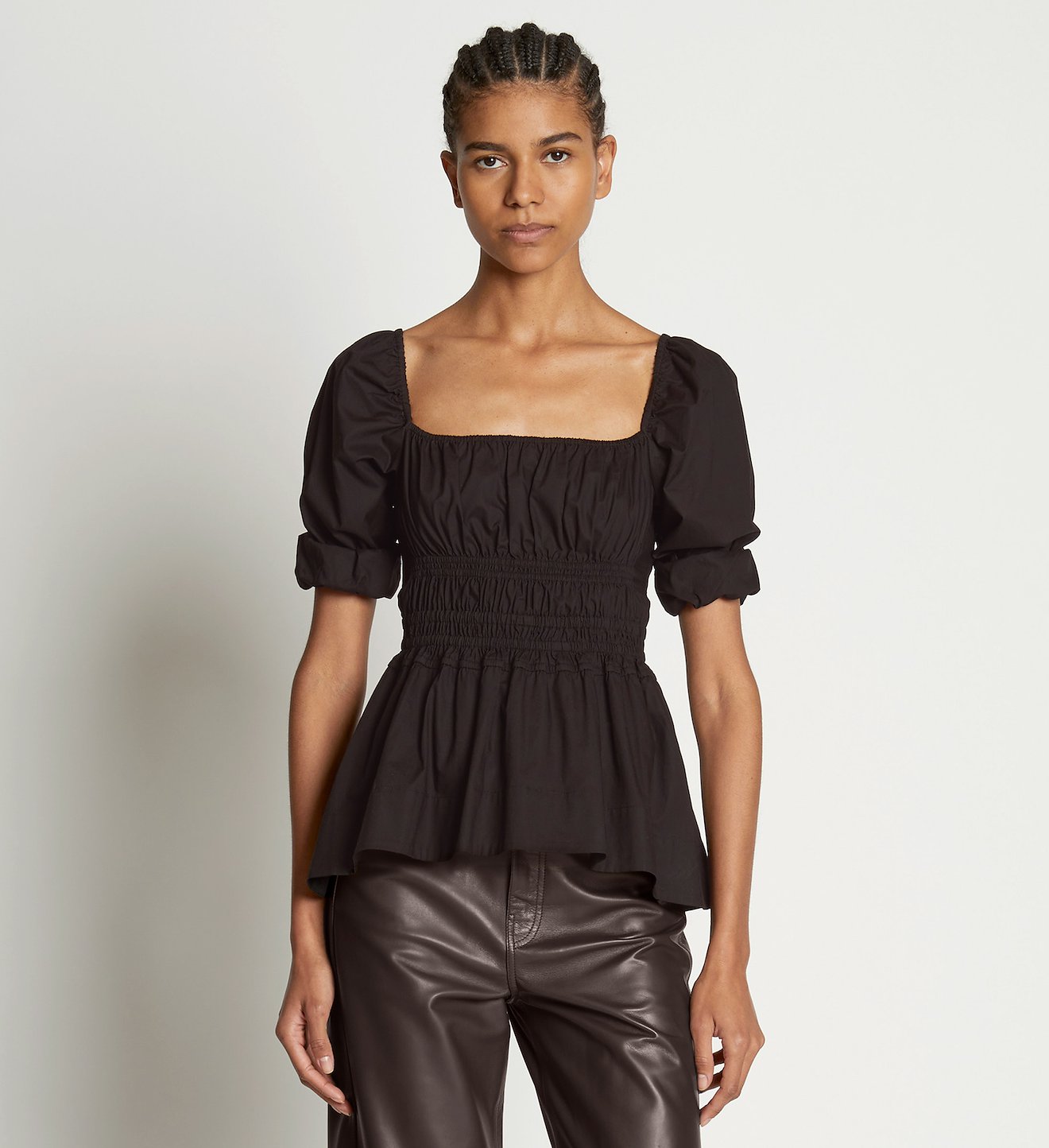 Square Neck Poplin Top