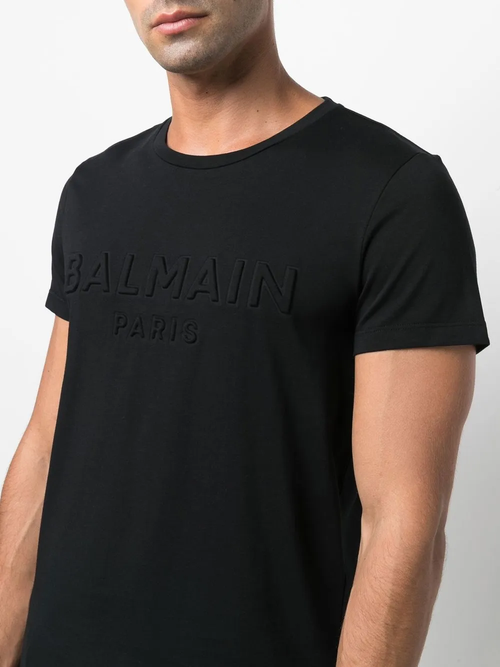 Balmain logo-embossed Cotton T-shirt | Black | FARFETCH