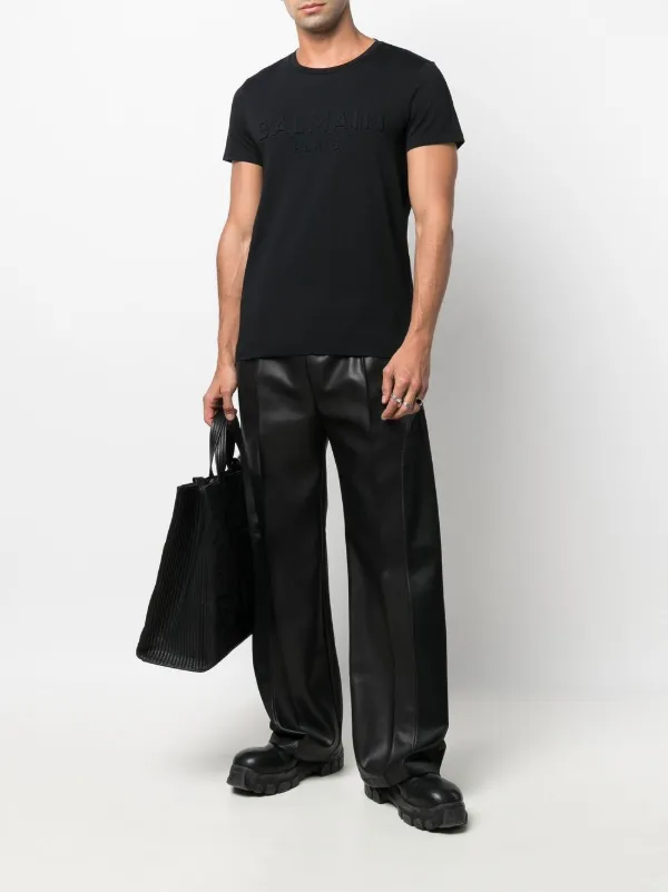 Balmain logo-embossed Cotton T-shirt | Black | FARFETCH