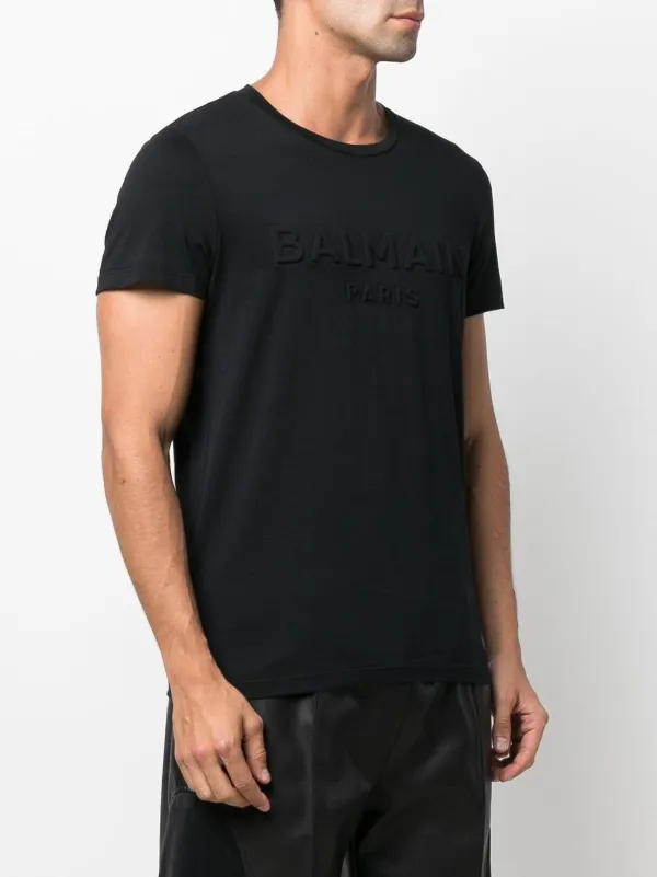 Balmain logo-embossed Cotton T-shirt | Black | FARFETCH